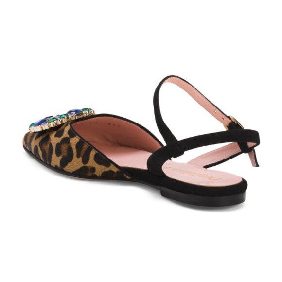 PRETTY BALLERINAS Made In Spain Leather Ella Slingback Flats With Swarovski Crys - Picture 3 of 4